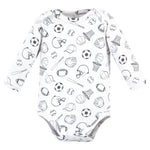 Hudson Baby Unisex Baby Cotton Long-Sleeve Bodysuits, Boy Daddy 5-Pack, 12-18 Months