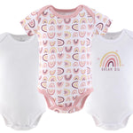 The Peanutshell Baby Girl Short Sleeve Bodysuits - Girl Clothes, Newborn 0-3, 3-6, 6-9, 9-12, 12-18, 18-24 Months Baby Clothes - 100% Cotton Infant, New Born Outfits - Rainbow Safari (18-24)