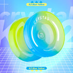 Yoyo K2 Crystal - Professional Responsive Yoyo for Kids 8-12, Dual Purpose Yo Yo for Adults Advanced + Extra Unresponsive Bearing + 12 Yo-yo Strings+Storage Bag + Removal Tool ( SkyBlue Yellow)