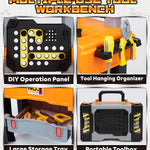 Lehoo Castle Kids Tool Bench with Electric Drill and Construction Vehicles, 2-in-1 Workbench and Toolbox for Toddlers, STEM Learning Toys for Age 3-5, Birthday Gift for Boys & Girls