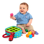 Melissa & Doug K's Kids Take-Along Shape Sorter Baby Toy With 2-Sided Activity Bag and 9 Textured Shape Blocks Sensory Toys, Travel Shape Sorter Toys For Toddlers And Infants