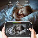 GoodBaby Baby Monitor with Camera and Audio - No WiFi, Remote Pan-Tilt-Zoom, Night Vision, Temperature Sensor, 2-Way Talk, 8 Lullabies, 30-Hour Battery Life，960ft Long Range