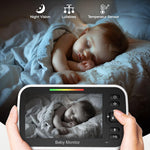 GoodBaby Baby Monitor with Camera and Audio - No WiFi, Remote Pan-Tilt-Zoom, Night Vision, Temperature Sensor, 2-Way Talk, 8 Lullabies, 30-Hour Battery Life，960ft Long Range