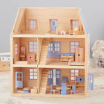 Melissa & Doug Wooden Multi-Level Dollhouse Wooden Multi-Story Pretend Play Dollhouse for Kids