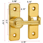 Wocoe 3 Packs Barn Door Latches,Gold 180 Degree Gate Lock,Zinc Alloy Right Angle Door Lock Latch,Flip Gate Latches Hardware,Door Security Sliding Door Latch Lock for Cabinets
