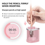 Aogwat Pencil Sharpener Electric Pencil Sharpener for Kids, Blade to Fast Sharpen, Suitable for No.2/School/Classroom/Office/Home (Pink)