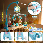 Mini Tudou Baby Musical Mobile Crib with Music and Lights, Timing Function, Projection, Take-Along Rattle and Music Box for Babies Boy Girl Toddler Sleep