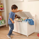 Melissa & Doug Toy Chest, Wooden Toy Storage Box with Safety-Hinged Lid, Kids Toys Storage Organizer for Playroom, Bedroom, & Montessori Classroom Furniture for Boys & Girls Ages 3+