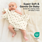 Organic Burp Cloths Baby Boy, Girl - 6-Pack Large 100% Cotton Burping Cloths for Babies, Spit Up Rags, Super Absorbent, Ultra Soft Newborn Rag, Gender Neutral, Machine Washable, Durable (Prairie)