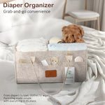 Tuyeabc Baby Diaper Caddy - Enlarge Nursery Storage Bin and Car Organizer for Diapers and Wipes - Storage Basket for Newborn Essentials, Gift for Baby Shower and Registry Must(Oatmeal)