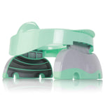 Kalencom Potette Plus Premium 2 in 1 Travel Potty and Toilet Seat Trainer Ring with Built in Pee Guard and Easy-Grip Handles (Teal/Gray)