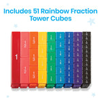 hand2mind Rainbow Fraction Tower Cubes, Fraction Equivalency, Montessori Math Blocks Materials for Kids, Math Manipulatives 4th Grade, Elementary Teacher Must Haves (Set of 51)