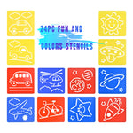 24 Pieces Painting Stencil Templates for Kids, 6 Inches Drawing Stencils Chalk Stencils, Plastic Drawing Washable Template for Kids Toddlers Preschooler
