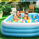 2025 Upgrade Inflatable Pool for Kids and Adults-120"*72"*22" Full-Sized Inflatable Swimming Pool Leakproof Blow Up Above Ground for Backyard Outdoor Garden Summer Water Party Blue