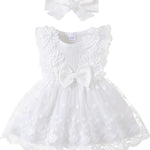 Renotemy Baby Girl Flower Dress Summer, Tutu Tulle Boho Princess Wedding Birthday Party Dresses for Infant Girls 0-18 Months