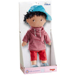 HABA William 12" Soft Doll - Black Baby Boy Doll (Machine Washable) Perfect Plush Toy for 18 Months & Up with Removable Clothing and Embroidered Face