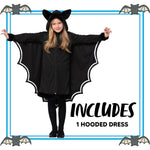 Spooktacular Creations Halloween Vampire Bat Costume Glow in the Dark, Girl Black and Silver Bat Wings Costume for Kids