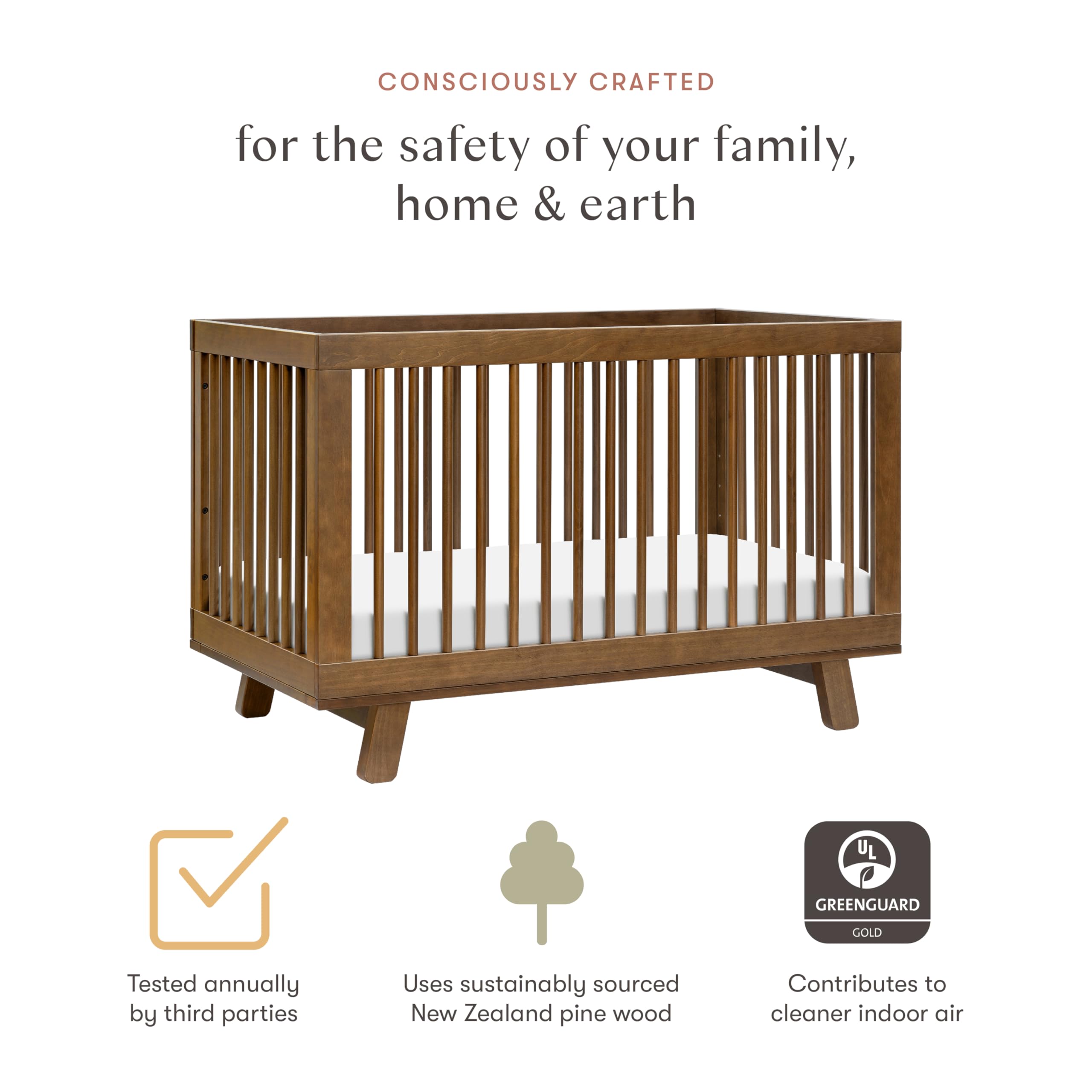 Babyletto Hudson 3-in-1 Convertible Crib with Toddler Bed - Furniture