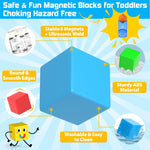 48PCS Magnetic Blocks for Toddlers Outdoor Toys, Large Magnetic Cube Toy for Sensory Montessori Education Preschool Magnet Toys for 3 4 5 6 Year Old Boys and Girls
