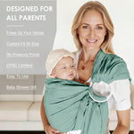 MISSWISDOM Baby Ring Sling Baby Carrier Newborn to Toddler Carrier (7-35 lbs), Baby Sling Carrier, Toddler Sling Carriers, Infant Wraps Carriers, Green