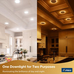 Amico 24 Pack 6 Inch 5CCT LED Recessed Ceiling Light with Night Light, 2700K/3000K/3500K/4000K/5000K Selectable Ultra-Thin Recessed Lighting, 12W=110W, 1100LM, Dimmable Canless Wafer Downlight ETL&FCC