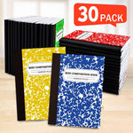 feela Composition Notebook, Mini Sized 30 Pack 5 Colors Narrow Ruled Mini Composition Books Bulk, Small Pocket Marble Cute Journal Notebooks for Kids School Home Office, Pocket Sized 4.5 x 3.25 in
