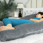 QUEEN ROSE Pregnancy Pillow, U Shaped Full Body Pillows for Sleeping Support, 65 Inch Maternity Pillow for Pregnant Women, Dark Grey