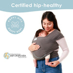 Sleepy Wrap Stretchy Ergonomic Baby Carrier Sling for Newborns to Toddlers - Hands-Free Lightweight Baby Wrap 7-35 lbs (Dark Gray)