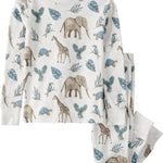little planet by carter's Baby 2-Piece Pajamas Made with Organic Cotton, Safari Print, 3T