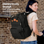 KeaBabies Diaper Bag Backpack - Large Baby Diaper Bag with Changing Pad, Baby Boy, Girl, Travel Backpack for Mom and Dad, Waterproof, Multi Function Durable (Trendy Black)