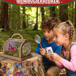 CUUCUVA Bug Catcher Kit for Kids Outdoor Explorer Kit with Insect Cage, Observation Box, Magnifying Glass, 8 Toy Bugs, Net & 10 Cards, STEM Educational Toys Gifting for Boys & Girls Ages 3+