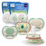 Philips Avent ultra air pacifiers with packaging on a white background