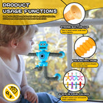Robot Sensory Toys 4Pcs Valentine Gift for Kid Boys Year Old Ages 3 4 5 6 7 8 9 10, Suction Autism Toy Pop Tube Fidget Toys Autistic Busy Travel Toys Stocking Easter Basket Stuffer for Kids Toddlers
