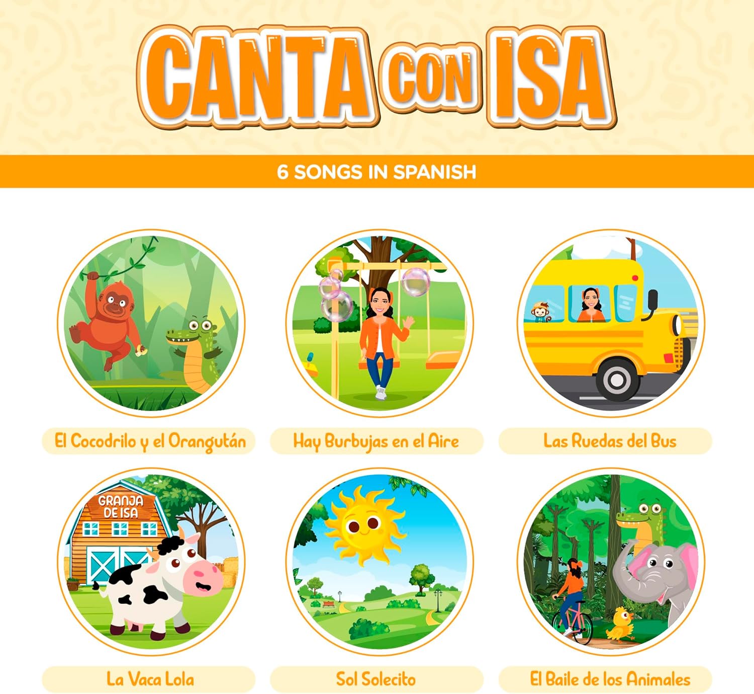 Aprende Peque Musical Sound Book for Toddlers 1–4 | Canta con Isa: Mis Canciones Favoritas | Interactive Spanish Music Book for Kids | 6 Songs