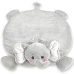 Bearington Baby Lil’ Spout Tummy Time Mat, 30 x 30 Inch Elephant Plush Stuffed Animal Blanket, Baby Elephant Nursery Décor