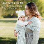 Ring Sling Baby Carrier - USA Lab Tested, 100% Natural Cotton Muslin, Breathable & Ergonomic Ring Sling Light Green