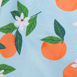 RUGGEDBUTTS Boys UPF50+ Sun Protection Fruits & Florals Swim Trunks - Blue Orange You The Sweetest, 12-18m