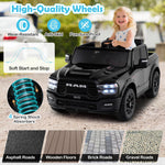 Costzon 2 Seater 24V Ride on Toy for Big Kids, Licensed 2025 Ram 2500 Rebel Electric Vehicles, Ride on Car Pickup Truck w/Remote, Storage, 2 x 100W Motors, Lights, Music & 4-Wheel Suspension (Black)