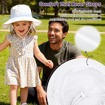Zando Kids Sun Hat UPF 50+ Girls Sun Adjustable Bucket for Beach Breathable Sun Hats for Girls Summer Bach 4-8T Purple & Pink 4-8 Years