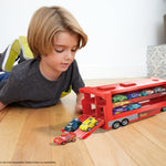 Mattel Disney and Pixar Cars Mini Mack Racers Hauler & 1 Toy Car, Transporter Truck Holds 18 Minis, Collectible Set
