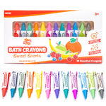 Tub Works® Sweet Scents Smooth™ Bath Crayons Bath Toy, 12 Pack | Nontoxic, Washable Bath Crayons for Toddlers & Kids | Unique Formula Draws Smoothly & Vividly on Wet & Dry Tub Walls | Scented Crayons