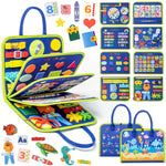 Nicecho Busy Board Montessori Toy for 1 2 3 4 Year Old Toddlers, Educational Activity Developing Sensory Board for Fine Basic Dress Motor Skills, Travel Toys for Plane Car, Gift for Boys Girls