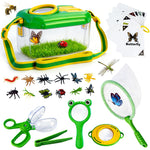 YongnKids Bug Catcher for Kids,28 Pcs Bug Catching Kit with Butterfly Net Magnifying Glass Insect Catcher Tweezers, Insects & Insect Cognition Cards,Outdoor Explorer Kit for Kids Age 3 4-8