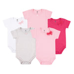 Hudson Baby Unisex Cotton Bodysuits, Basic Bow, 6-9 Months