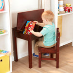 Melissa & Doug Wooden Lift-Top Desk & Chair - Espresso