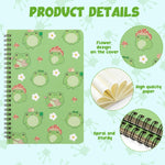 L1rabe 2 A5 Frog Spiral Notebooks Back to School Cute Frog Green College Ruled Hardbound Notebooks Exercise Book Diary Notepad Travel Journal for Kids Teens Students Girls Birthday Gift