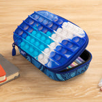ZIPIT POP Pencil Case for Boys, Silicone Sensory Fidget Pencil Case for School, Large Capacity Stationery Organizer Box, Blue