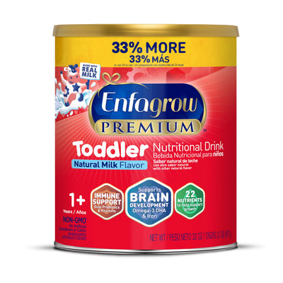 Enfagrow Premium Toddler Nutritional Drink can on a white background
