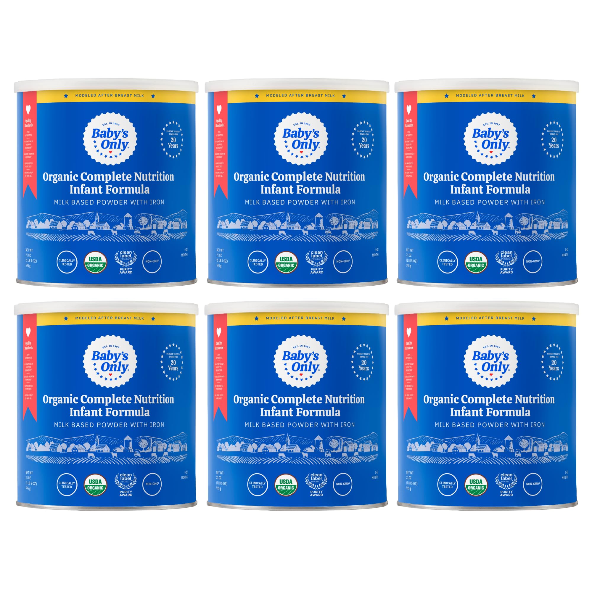 Baby's Only Organic Complete Nutrition Infant Formula, Milk Based Powder with Iron, Modeled After Breast Milk, Newborn to 12 Months Old, 21 oz, 1 Pack