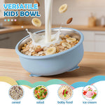 HaWare Baby Bowls with Suction, Stainless Steel Toddler Bowl with Removable Silicone Sleeve, Non-Slip Child Food Bowl with Silicone Suction, Unbreakable Kids Bowls for Feeding, Blue+Green+Pink, 3 Pack